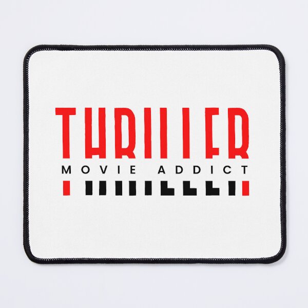 Item preview, Thriller movies addict red and black typography design designed and sold by DigitalMagShop.