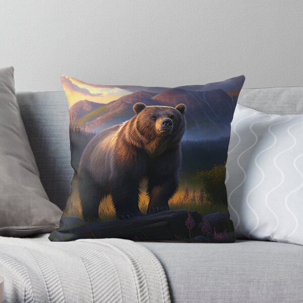 Grizzly bear hot sale pillow