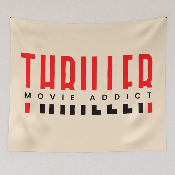 Item preview,  Thriller movies addict red and black typography design designed and sold by DigitalMagShop.