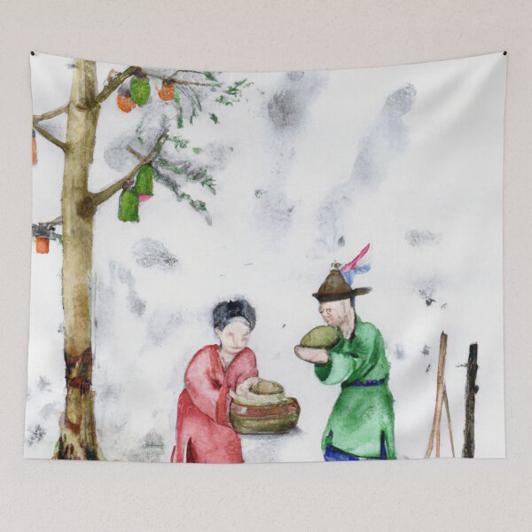Item preview, Tet Vietnam , Vietnamese New Year , Watercolor Painting designed and sold by Color-Me-Blue.
