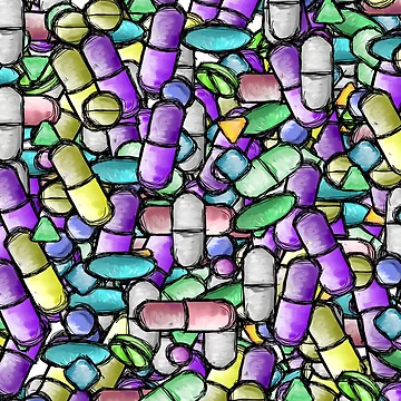 Artwork thumbnail, Pharmacy Pills Multicolor Pattern by RxBlockhead