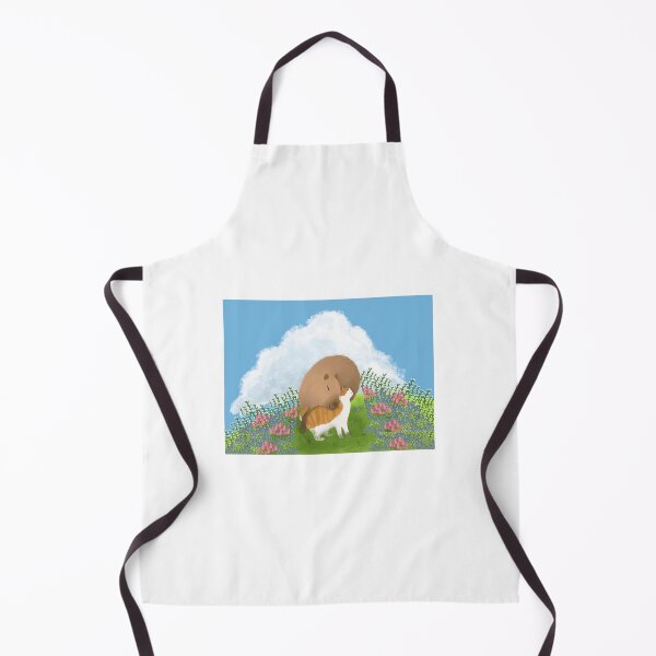 Item preview, capybara and cat in the middle of meadow designed and sold by cerealkelpo.