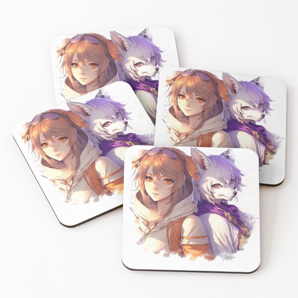 Item preview,  Twin of adventurous girl accompanied by a wolf designed and sold by Wolf-Bros.