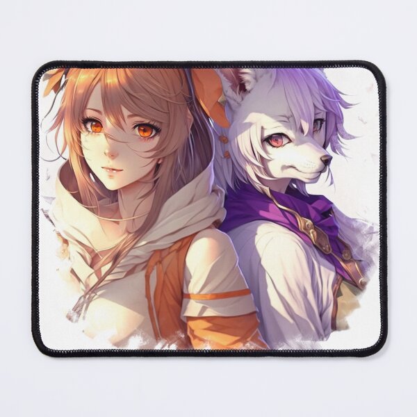 Item preview, Twin of adventurous girl accompanied by a wolf designed and sold by Wolf-Bros.