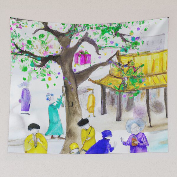 Item preview, Tet Vietnam , Vietnamese New Year , Watercolor Painting designed and sold by Color-Me-Blue.