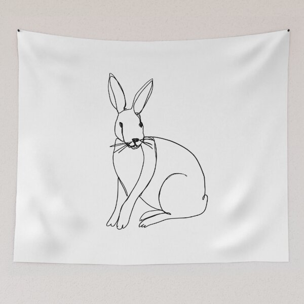Item preview, Bunny One-Line-Drawing  Black And White designed and sold by artsandsoul.
