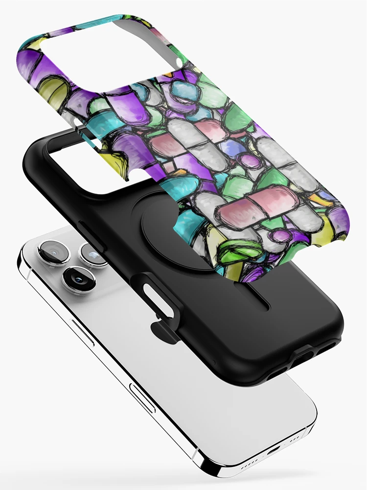 Thumbnail 2 of 4, iPhone Case, Pharmacy Pills Multicolor Pattern designed and sold by RxBlockhead.