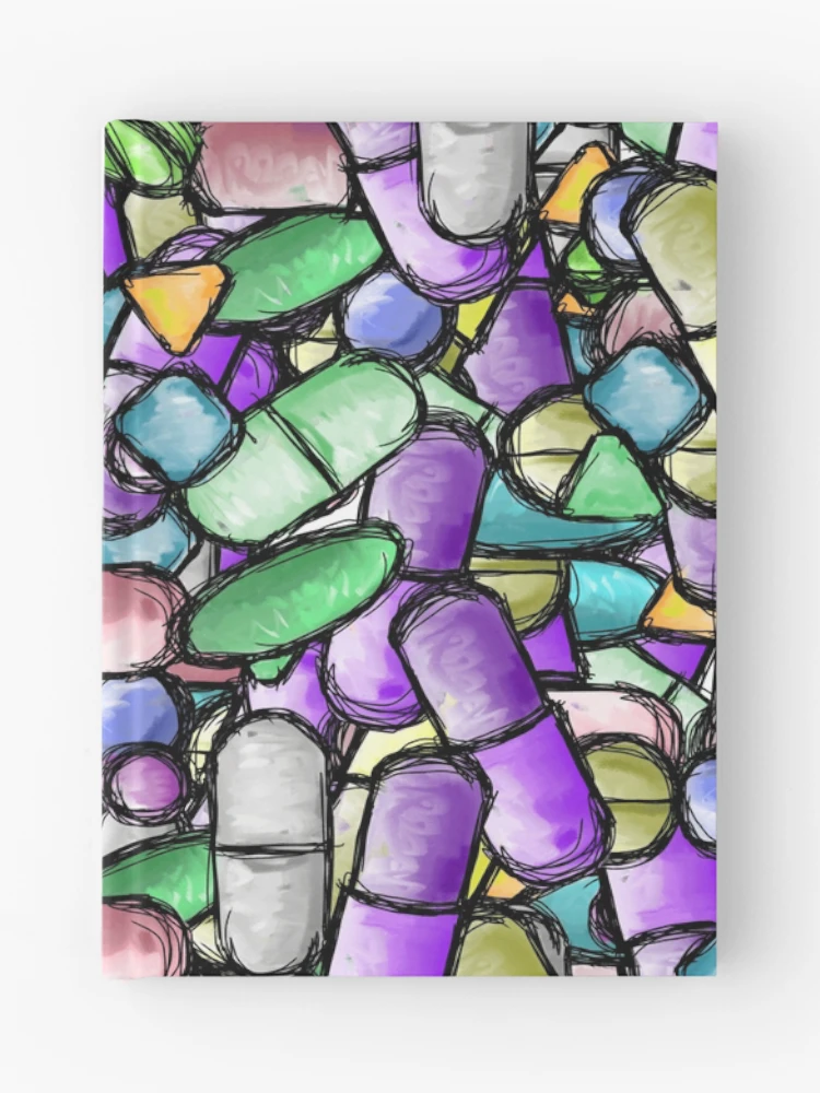 Thumbnail 1 of 3, Journal, Pharmacy Pills Multicolor Pattern designed and sold by RxBlockhead.