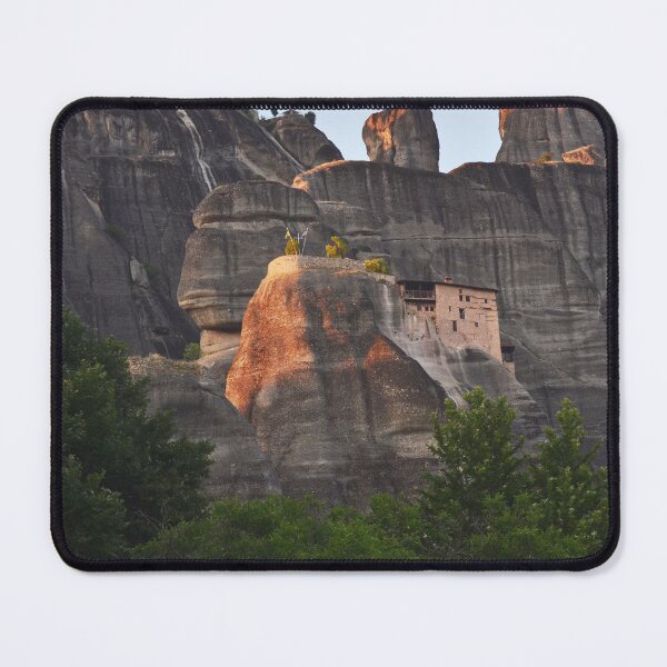 Item preview, Meteora Church on Rock Formation Mountains Landscape in Greece designed and sold by CarolinaReina.