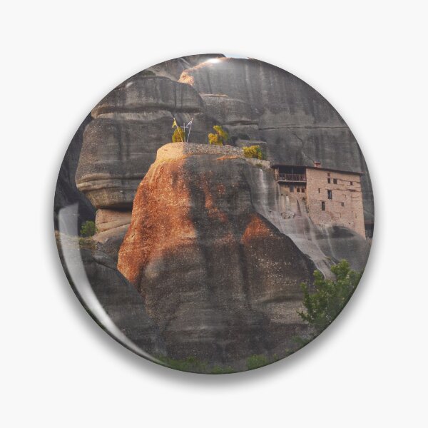 Item preview, Meteora Church on Rock Formation Mountains Landscape in Greece designed and sold by CarolinaReina.