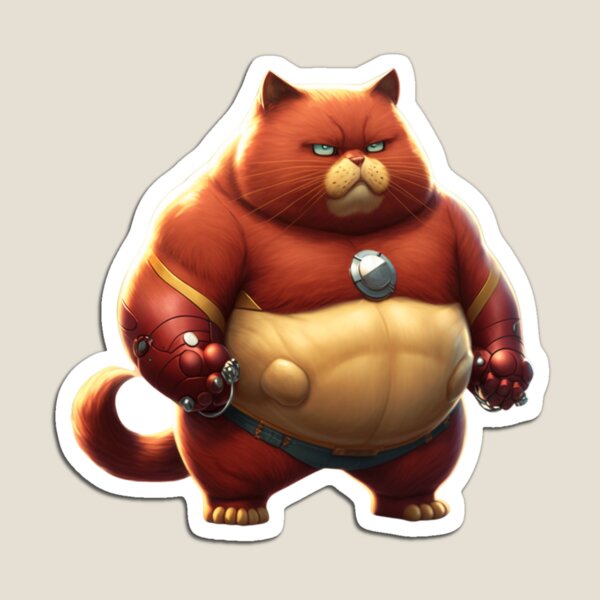 Item preview, Super Fat Ironman Cat - The Ultimate Feline Warrior designed and sold by ImmortalMayer.