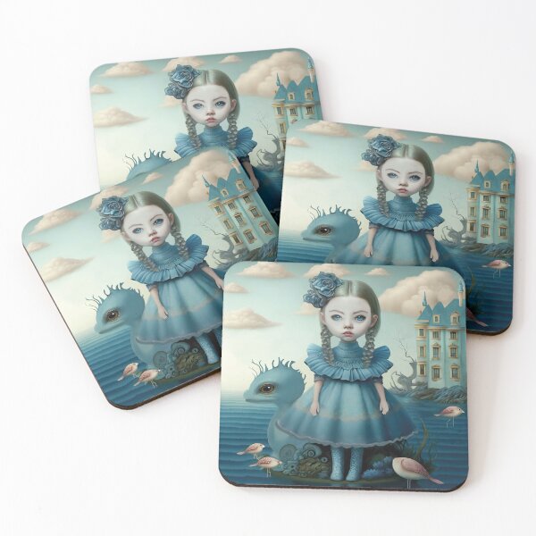 Item preview, drawing of a cute little girl in her make believe world. Her name is Julie designed and sold by twinklepod.