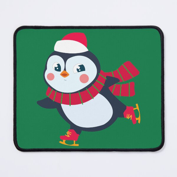 Item preview, Cute funny christmas penguin skating on ice wearing chrisrmas scarf and red skating shoes designed and sold by SGS-.