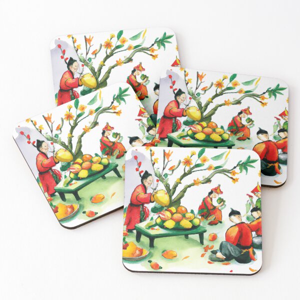 Item preview, Tet Vietnam , Vietnamese New Year , Watercolor Painting designed and sold by Color-Me-Blue.