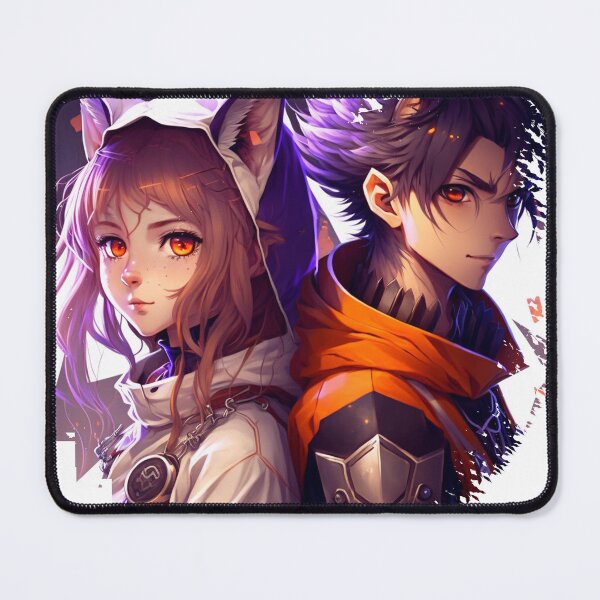 Item preview, Twin of adventurous girl accompanied by a wolf boy designed and sold by Wolf-Bros.