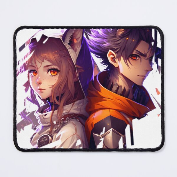 Item preview, Twin of adventurous girl accompanied by a wolf boy designed and sold by Wolf-Bros.