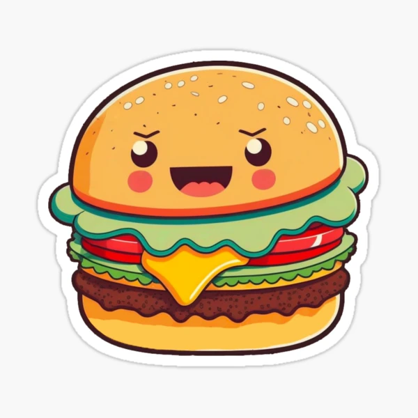 Oh Cute Burger  Sticker for Sale by YummyMonsters
