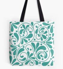 Playful turquoise leaves Tote Bag