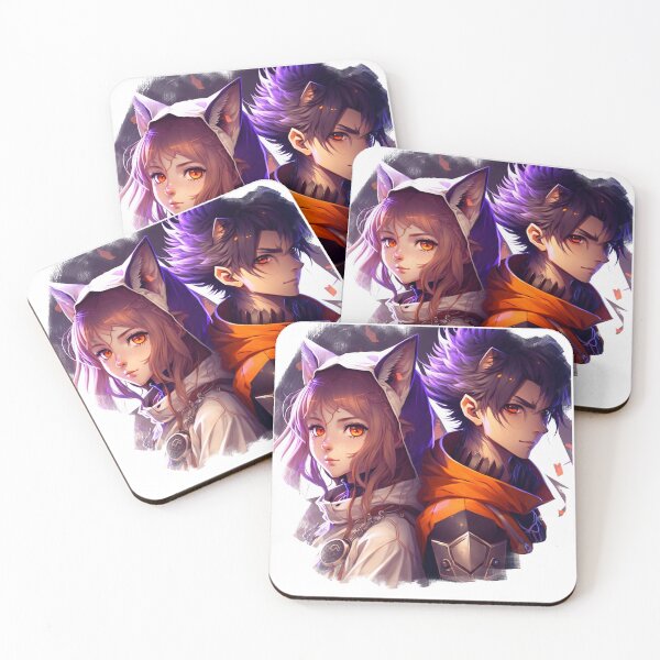Item preview, Twin of adventurous girl accompanied by a wolf boy designed and sold by Wolf-Bros.