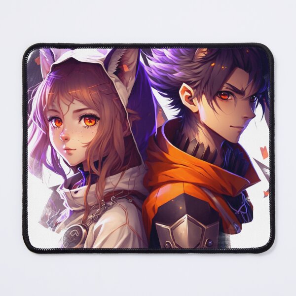 Item preview, Twin of adventurous girl accompanied by a wolf boy designed and sold by Wolf-Bros.
