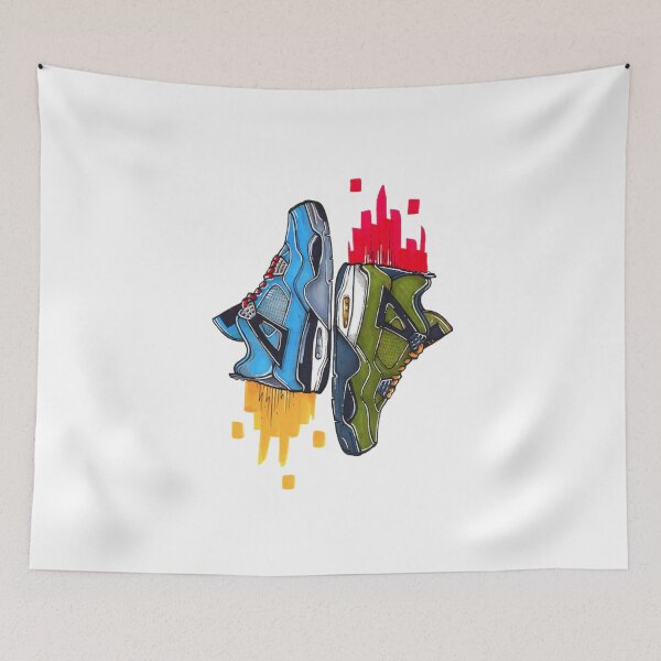 Item preview, Duble Jordan 4 green and blu design  designed and sold by S-Jeffrey.