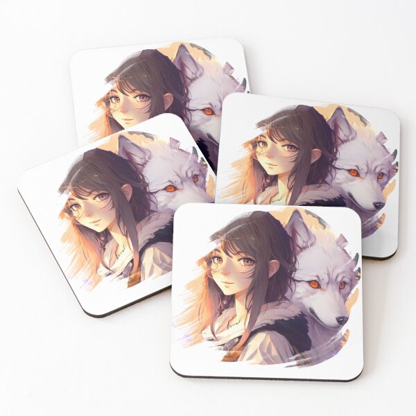 Item preview,  Cute girl accompanied by a wolf designed and sold by Wolf-Bros.