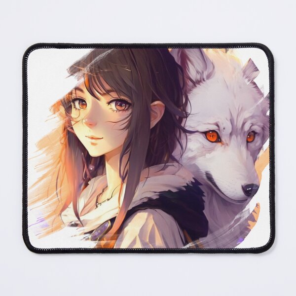 Item preview, Cute girl accompanied by a wolf designed and sold by Wolf-Bros.