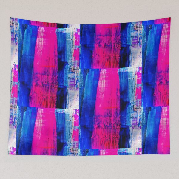 Item preview, abstract art blue pink designed and sold by AUEROCHSE.