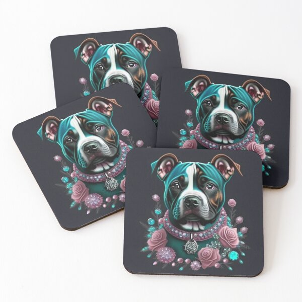 Item preview, Staffy Enjoys Roses designed and sold by Nocturne  Paws.