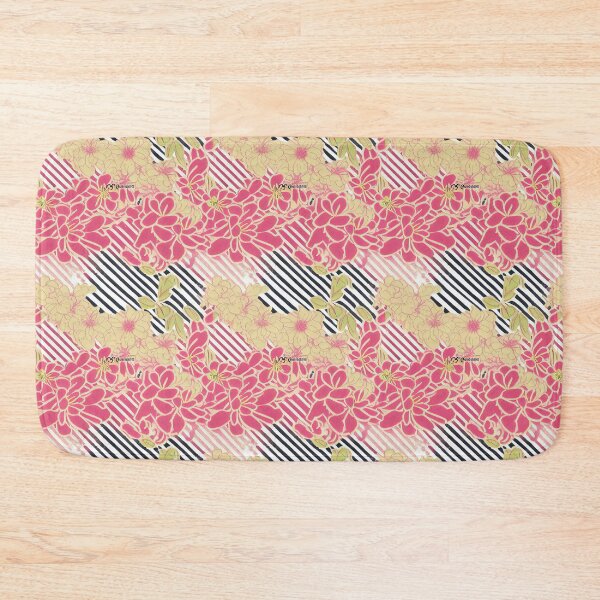 Item preview, black and white stripes with yellow and red flowers designed and sold by PurpleMoss.