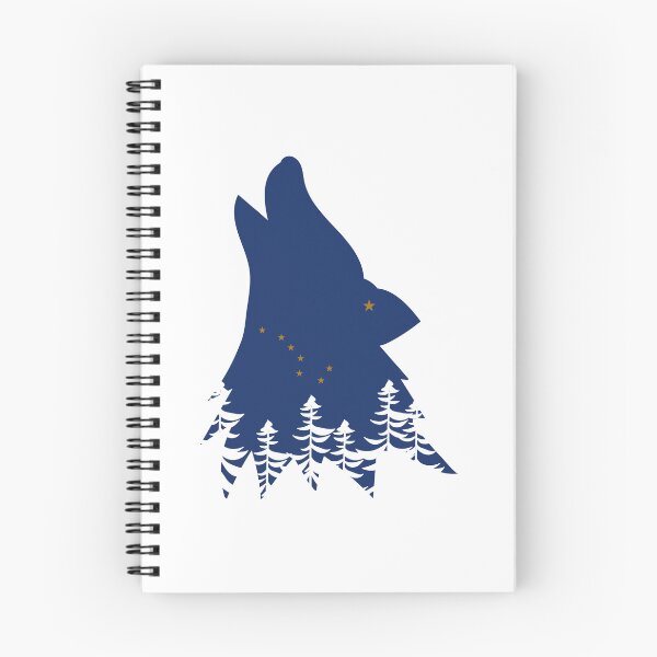 Item preview, Alaska Themed Howling Wolf Silhouette - Alaska State Flag designed and sold by hijackhippo.