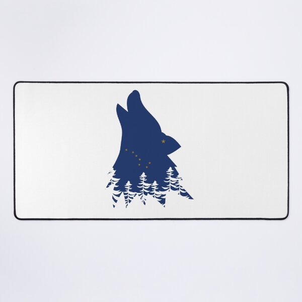 Item preview, Alaska Themed Howling Wolf Silhouette - Alaska State Flag designed and sold by hijackhippo.