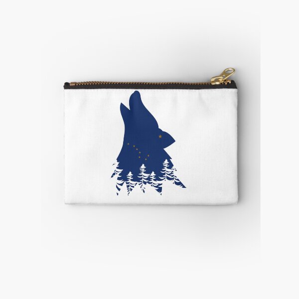 Item preview, Alaska Themed Howling Wolf Silhouette - Alaska State Flag designed and sold by hijackhippo.