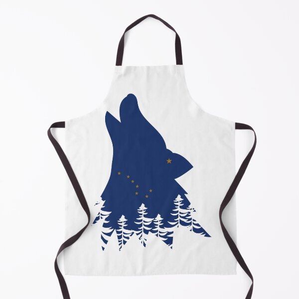 Item preview, Alaska Themed Howling Wolf Silhouette - Alaska State Flag designed and sold by hijackhippo.