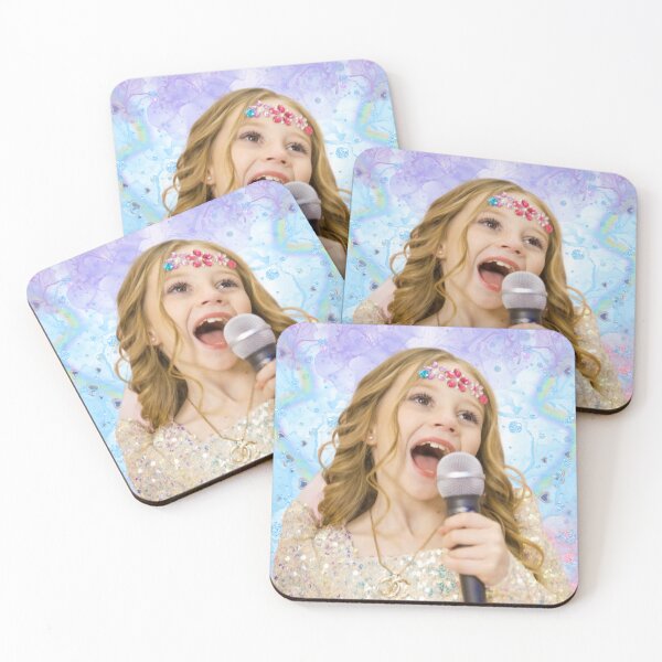 Item preview, Nastya singing with a microphone with flowers stickers on the head designed and sold by theJuniorJams.