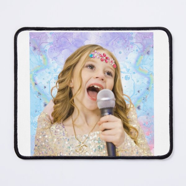 Item preview, Nastya singing with a microphone with flowers stickers on the head designed and sold by theJuniorJams.