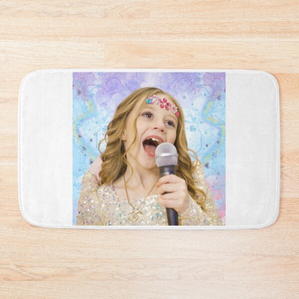 Item preview, Nastya singing with a microphone with flowers stickers on the head designed and sold by theJuniorJams.