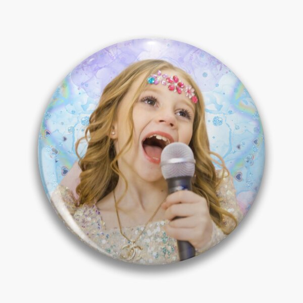Item preview, Nastya singing with a microphone with flowers stickers on the head designed and sold by theJuniorJams.