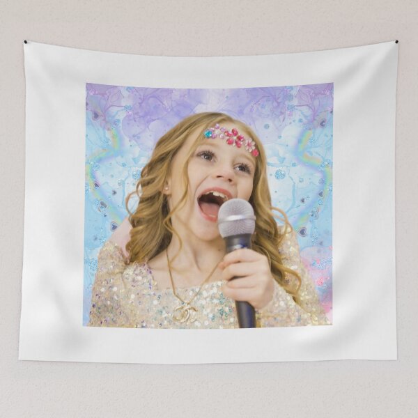 Item preview, Nastya singing with a microphone with flowers stickers on the head designed and sold by theJuniorJams.