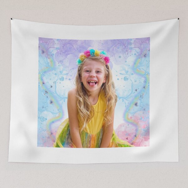 Item preview, Like Nastya with a flower crown and wearing a yellow dress with a funny expression designed and sold by theJuniorJams.