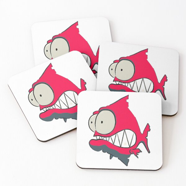 Item preview, id53-1 Red Piranha,Piranha, Fish, Cute Fish, Funny Fish, Funny Animals, Surprised Fish, Confused Piranha, Scared Piranha, Big Eyes, Beautiful Teeth, Laughing, Excited, Dangerous Fish, Sea creatures designed and sold by bcbutika.