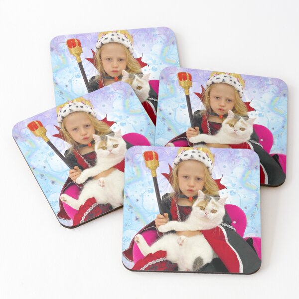 Item preview, Nastya in a Halloween themed attire with a cat, like nastya with crown cap designed and sold by theJuniorJams.