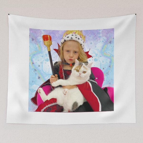 Item preview, Nastya in a Halloween themed attire with a cat, like nastya with crown cap designed and sold by theJuniorJams.