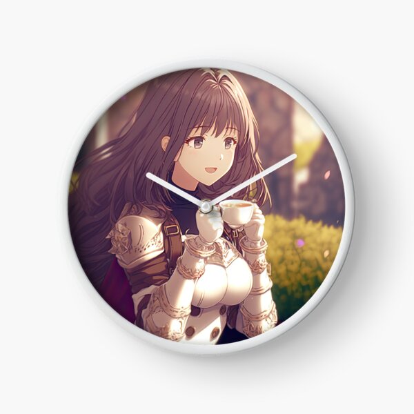 Item preview, Portrait of a fantasy female crusader named Aurora drinking coffee designed and sold by PJGartui.