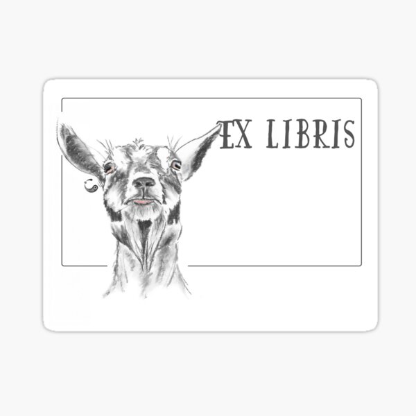 Ziege (ExLibris) - Charcoal Animals Sticker