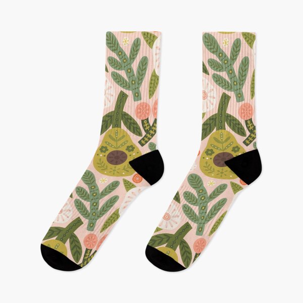 Artikelvorschau, Folk Avocado und Blumen entworfen und verkauft von kondratya.