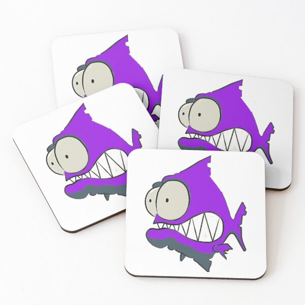 Item preview, d53-3 Purple Piranha, Fish, Cute Fish, Funny Fish, Funny Animals, Surprised Fish, Confused Piranha, Scared Piranha, Big Eyes, Beautiful Teeth, Laughing, Excited, Dangerous Fish, Sea creatures designed and sold by bcbutika.