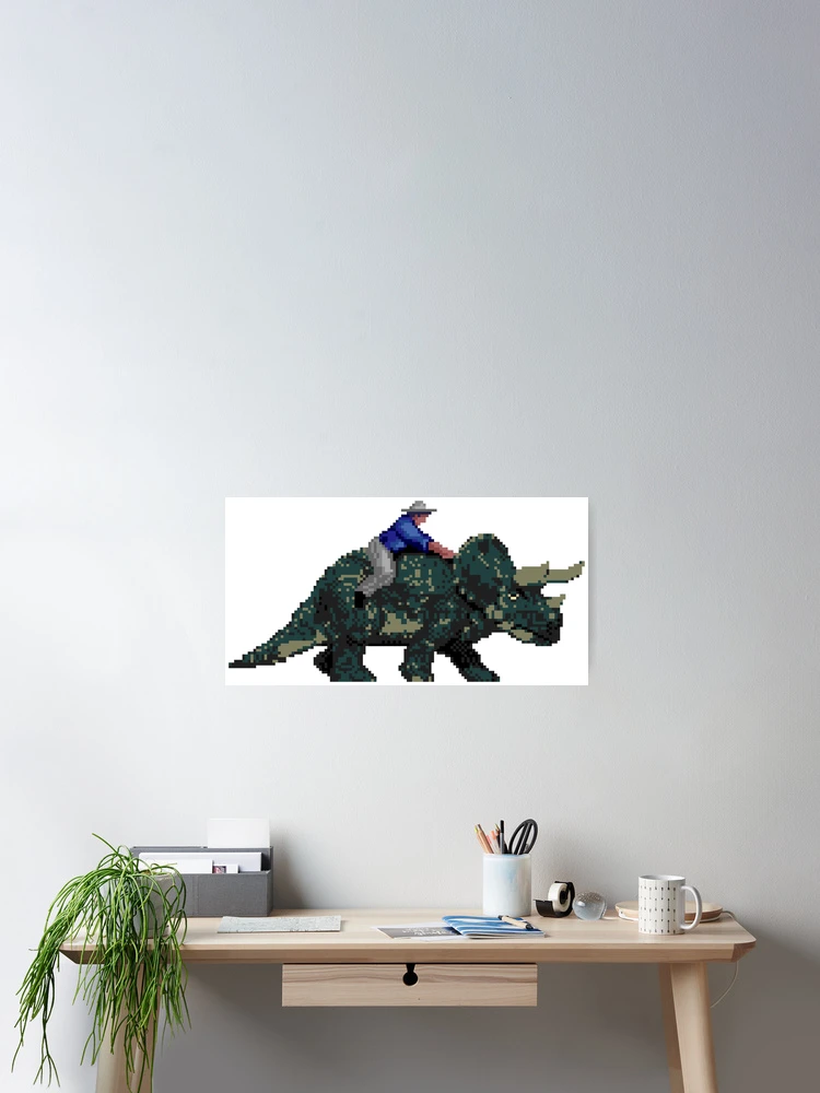 Thumbnail 2 of 3, Poster, Triceratops Ride designed and sold by Shy Guy's Pixels.