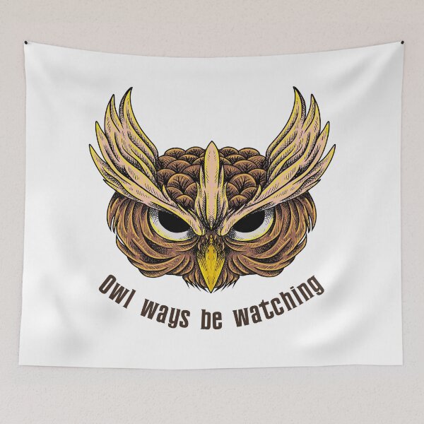 Item preview, Owlways be watching,  Owl Quote designed and sold by VarnaChitra.
