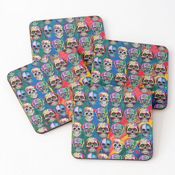 Item preview, FESTIVE COLORFUL  SKULL PATTERNS - WATERCOLOR PAINT  designed and sold by DanaMire.